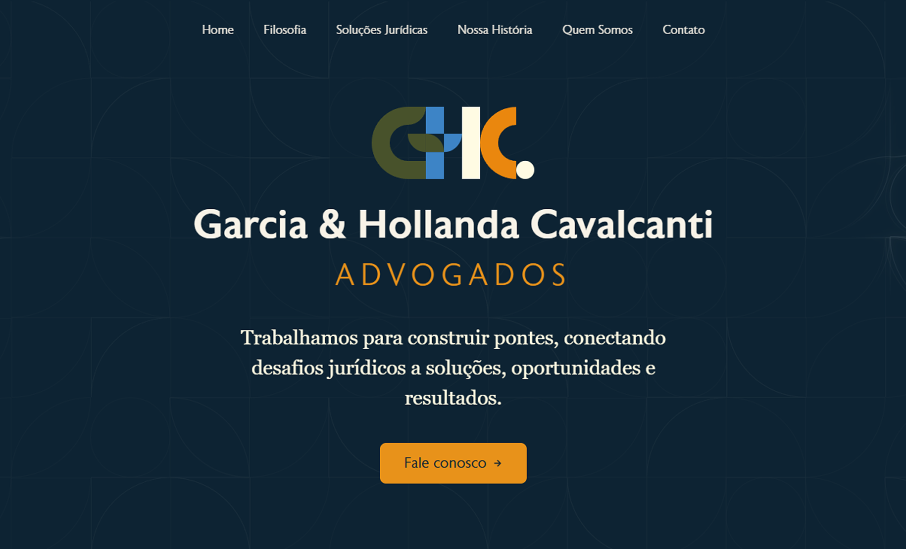 GHC Advogados landing page
